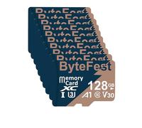 ByteFest 20 Pack 128GB Tarjeta de Memoria microSDXC con 20 Adaptador SD, UHS-I U3 Tarjeta MicroSD Rápida, C10 A1 V30 Vídeo UHD TF Card para Camara Vigilancia Drone Gaming Console
