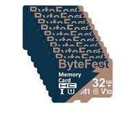 ByteFest 20 Pack 32GB Tarjeta Memoria Micro SD con 20 Adaptador, UHS-I microSDHC de Alta Velocidad, U1 C10 A1 V10 Vídeo FHD TF Card para Telefonos Tableta Cámara