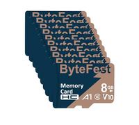 ByteFest 20 Pack 8GB Tarjeta Memoria MicroSDHC con 20 SD Adaptador, Clase 10, A1, Vídeo HD, V10 TF Card para Teléfono, Tableta, Grabadoras Digitales, Cámara Vigilancia