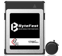 ByteFest 256GB CFexpress Tipo B con Estuche para Tarjeta de Memoria, NVMe PCIe 3.0, hasta 1700MB/s Lectura, 1400MB/s Escritura, 4K/6K/8K Raw Video y Fotos, para Fotógrafos Cámaras Videógrafo