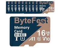 ByteFest 30 Pack 16GB Tarjeta Memoria Micro SD con 30 SD Adaptador, UHS-I MicroSDHC de Alta Velocidad, U1 C10 A1 V10 Vídeo FHD TF Card para Telefonos Tableta Cámara