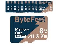 ByteFest 30 Pack 8GB Tarjeta Memoria MicroSDHC con 30 SD Adaptador, Clase 10, A1, Vídeo HD, V10 TF Card para Teléfono, Tableta, Grabadoras Digitales, Cámara Vigilancia
