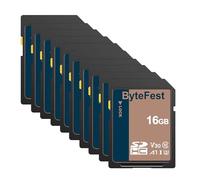 ByteFest Tarjeta SD 16 GB（Paquete de 50）, SDHC Memoria SD Card, UHS-1, Clase 10, U3, V30, Full HD, Tarjetas SD para Cámara, DSLR, Fotógrafo Profesional (16GB 50 Pack)