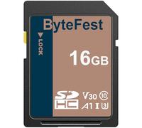 ByteFest Tarjeta SD 16GB, SDHC Memoria SD Card, UHS-1, Clase 10, U3, V30, Full HD, Tarjetas SD para Cámara, DSLR, Fotógrafo Profesional