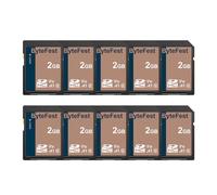 ByteFest Tarjeta SD 2 GB(Paquete de 10), SDHC Memoria SD Card, Clase 10, U1, V10, Tarjetas SD para Cámara, DSLR, Fotógrafo Profesional (2GB 10Pack)
