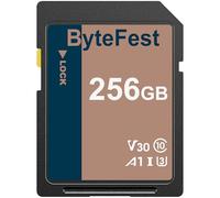 ByteFest Tarjeta SD 256GB, Memoria Card, UHS-1, Clase 10, U3, V30, Full HD/4K UHD, Tarjetas SD para Cámara, DSLR, Fotógrafo Profesional