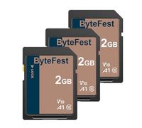 ByteFest Tarjeta SD 2GB（Paquete de 3）, Memoria Card, Clase 10, U1, V10, Tarjetas SD para Cámara, DSLR, Fotógrafo Profesional