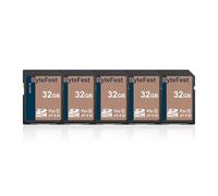 ByteFest Tarjeta SD 32 GB（Paquete de 5）, SDHC Memoria SD Card, UHS-1, Clase 10, U3, V30, Full HD, Tarjetas SD para Cámara, DSLR, Fotógrafo Profesional (32GB 5Pack)