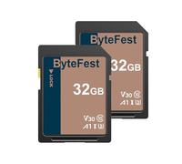 ByteFest Tarjeta SD 32GB（Paquete de 2）, Memoria Card, UHS-1, Clase 10, U3, V30, Full HD, Tarjetas SD para Cámara, DSLR, Fotógrafo Profesional (32GB 2Pack)