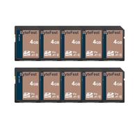 ByteFest Tarjeta SD 4 GB（Paquete de 10）, SDHC Memoria SD Card, Clase 10, U1, V10, Full HD, Tarjetas SD para Cámara, DSLR, Fotógrafo Profesional (4GB 10Pack)