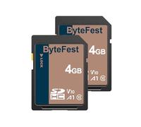ByteFest Tarjeta SD 4GB（Paquete de 2）, SDHC Memoria SD Card, Clase 10, U1, V10, Full HD, Tarjetas SD para Cámara, DSLR, Fotógrafo Profesional