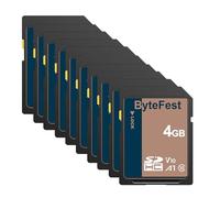 ByteFest Tarjeta SD 4GB（Paquete de 50）, SDHC Memoria SD Card, Clase 10, U1, V10, Full HD, Tarjetas SD para Cámara, DSLR, Fotógrafo Profesional