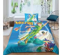 BYTUGI Juego De Funda De EdredóN para Peter Pan,Juego De Funda NóRdica 3D con DiseñO De Animación para Adultos Y NiñOs Single(135x200cm)