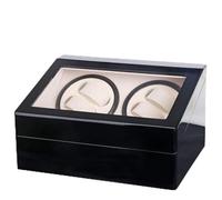 BYUAK Caja giratoria para relojes automáticos 4 + 6, caja de reloj, silenciosa para relojes, lujosa, caja de almacenamiento, vitrina, tapa de cristal, funciona con pilas o fuente de alimentación,