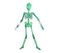 Byuexhp Decoraciones de esqueletos para Halloween | 1,5 M Cráneo espeluznante en la oscuridad - Decoraciones de esqueleto completas y colgantes - para fiesta patio o jardín pared casa embrujada