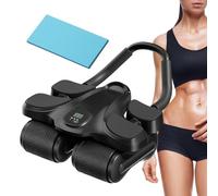 Byuexhp Entrenador abdominal | con rodilleras temporizador y soporte para codos | Dispositivo de entrenamiento abdominal de cuatro ruedas | para entrenamiento muscular Core Fitness Entrenamiento de