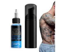 Byuexhp Jabón Limpiador Para Piercings | 50ml Solución Hidratante Azul | Solución Limpiadora Para El Cuidado De Piercings Con Botella Espumosa - Para Hombres, Higiene Personal, Uso Diario, Hogar Y