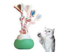Byuexhp - Pelota de juguete para gatos (con cuerda rodante, juegos eléctricos y grabación, juguete para gatos móviles | para juego de entrenamiento, ejercicio, estimulación mental, simulación de caza