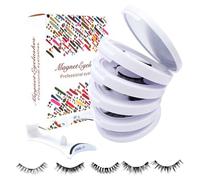 Byuexhp Pestañas magnéticas, 5 pares sin pegamento, accesorios de maquillaje para ojos de belleza, pestañas postizas magnéticas, para mujeres y niñas, para profesionales, para esposa y novia