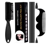 Byuexhp Pluma de barba para hombres, resistente al agua, cepillo para barba, maquillaje natural, sin costuras, lápiz de relleno de barba de dos extremos, para barba de hombres, cejas, bigote