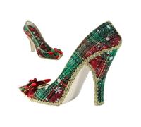 Byuexhp Portabujas | Organizador de joyas con forma de zapato de tacón alto | Soporte para anillos de Navidad, para casa, cuarto de baño, tocador, mesa de baño, entrada, boda, encimera de