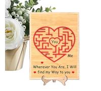 Byuexhp Tarjeta de Felicitación del Día de San Valentín,Romántico de Madera Hecho a Mano | Tarjeta Romántica de Feliz Día de San Valentín,Para Propuesta de Matrimonio Escritorio Hogar Él Ella Esposa