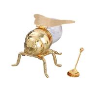 BYUTFA Azucarero de Abeja, Miel, Forma de Abeja, Tarro de Especias con Cuchara, Tarro de Miel de Vidrio, dispensador de Jarabe, Contenedor de condimentos, Soporte para azúcar, Caja de condimentos
