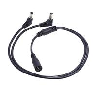 BYUTFA Cable de alimentación Alimentación 1 Hembra a 2 Macho en ángulo Adaptador Divisor Conector Cable de Enchufe 5,5 mm x 2,1 mm 12 V para cámara CCTV Tira de LED