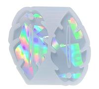 BYUTFA-Pendientes de Hoja holográfica, Molde de Silicona, Gotas para Las Orejas, Molde de Resina epoxi de Cristal, Anillos para Las Orejas, Herramientas para Hacer Joyas para Fiesta