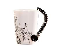 BYUTFA Taza de música para clarinete, taza de agua de cerámica, tazas de café, té, leche, con asa, tazas de café, Material cerámico para té y café