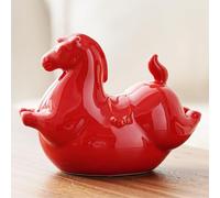 BYVUTE Figura de caballo gordo de cerámica, coleccionable lindo caballo gordo feliz, escultura de jardín, hecha a mano, arte pintado, estantería, mesa, hogar, oficina, decoración, regalo para atraer