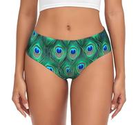 BYwenhopnbs Adorable Braguita de Soporte con Estampado de Pavo Real Verde para Mujer, cómoda y Suave.