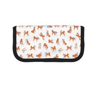 BYwenhopnbs Adorable Estuche de Gran Capacidad con diseño de Akita Inu, Organizador de Lona para lápices, Ideal para niñas.