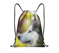 BYwenhopnbs Alaskan Malamute Bokeh Mascotas Perros Lindos Bolsa con Cordón Mochila Ligera para Gimnasio para Hombres y Mujeres