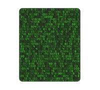 BYwenhopnbs Alfombrilla de ratón Cuadrada con Borde Cosido, diseño de código de computadora Decimal Verde de Programador, 10 y 12 Pulgadas