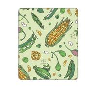 BYwenhopnbs Alfombrilla de ratón Cuadrada con Borde Cosido, diseño de maíz, Guisantes, vainas de Frijoles y alcaparras, 10 y 12 Pulgadas