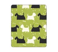 BYwenhopnbs Alfombrilla de ratón Cuadrada con Borde Cosido, diseño de Silueta de Perro Scottie Westie, 10 y 12 Pulgadas