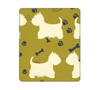 BYwenhopnbs Alfombrilla de ratón Cuadrada con Borde Cosido, Silueta de Perro de Las Tierras Altas del Oeste, 10 y 12 Pulgadas