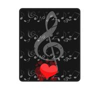 BYwenhopnbs Alfombrilla de ratón Cuadrada con Borde Cosido y diseño de Nota Musical en Forma de corazón, 10 y 12 Pulgadas