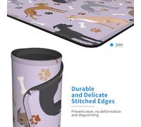 BYwenhopnbs Alfombrilla de ratón cuadrada con diseño de galgo italiano con diseño de huesos y patas de perro, 25,4 y 30,5 cm