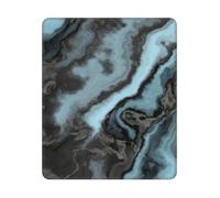 BYwenhopnbs Alfombrilla de ratón Cuadrada de Granito Verde Azulado Oscuro con Borde Cosido de 10 y 12 Pulgadas