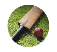 BYwenhopnbs Alfombrilla de ratón Redonda con diseño de Bate y Pelota de críquet, Borde Cosido, 20 x 20 cm