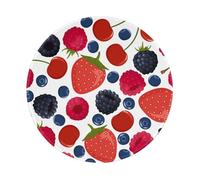BYwenhopnbs Alfombrilla de ratón Redonda con diseño de Bayas maduras y frambuesas, Borde Cosido, 20 x 20 cm
