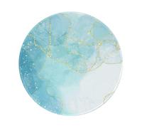 BYwenhopnbs Alfombrilla de ratón Redonda de mármol líquido Azul, diseño de Borde Cosido de 8 x 8 Pulgadas