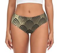 BYwenhopnbs Art Deco - Calzoncillos de apoyo para mujer, color negro champaigne, escamas doradas, ropa interior cómoda y suave para mujer, multicolor, XXL