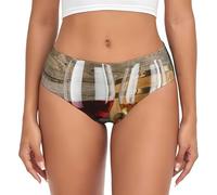 BYwenhopnbs Art Red Wine Galsses & Grapes, calzoncillos de apoyo para mujer, ropa interior cómoda y suave para mujer, multicolor, 4XL