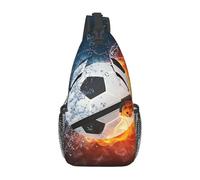 BYwenhopnbs Balón de fútbol en llamas y agua. Bolso bandolera pequeño para hombre. Mochila de viaje.