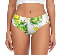 BYwenhopnbs Bebida cóctel limón hielo, calzoncillos de apoyo para mujer, ropa interior cómoda y suave para mujer, multicolor, L