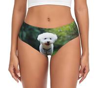 BYwenhopnbs Bichon Frise Bokeh Pets Dogs Park White Dogs, calzoncillos de apoyo para mujer, ropa interior cómoda y suave para mujer, multicolor, M