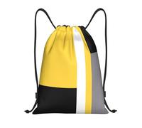 BYwenhopnbs Bolsa con cordón, color amarillo, gris, negro y blanco. Mochila ligera para gimnasio, ideal para hombres y mujeres.